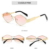 Polygonal Luxury Sunglasses Women Brand Fashion Rhombus Sun Glasses Woman 2024 Retro Vintage Metal Diamond Shades Eyewear