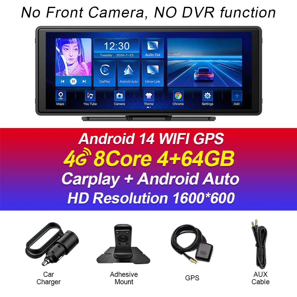 CAIXI 10.26" 4/8 Core Android 14 Wireless Carplay & Android Auto Car Radio   Multimedia Player Autoraido GPS Navigation Rearview