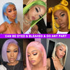 200 Density Blonde Straight Bob Wig HD Transparent Lace Pre Plucked Human Hair Wig 13x4 13x6 Lace Frontal Wig For Black Women