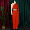 Elegant Jumpsuits & Rompers for Woman One Shoulder Flying Sleeve High Waisted Luxury Birthday Party Dinner Outfits Overalls 2024