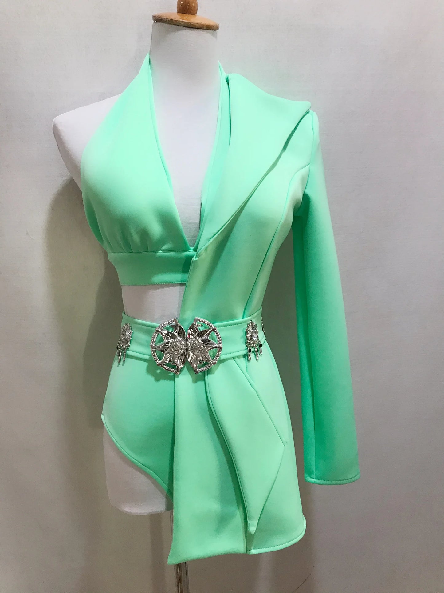 Bar Nightclub Women Singer Dancer Team Stage Performance Clothes Irregular Bikini Blazer Rave Outfit Modern Jazz Dance Costume