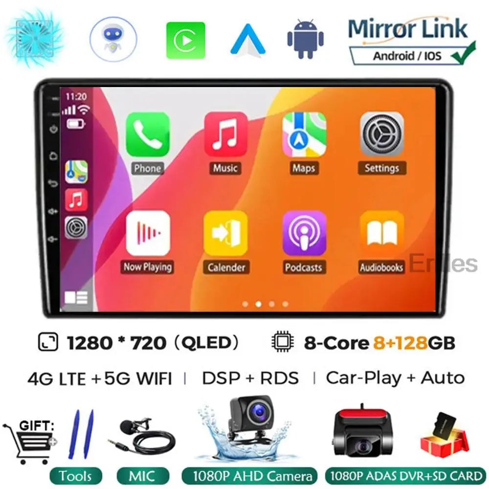 For Nissan NP300 NAVARA Platform Chassis D40 Pathfinder R51 2004 - 2012 8+256G Car Radio Wireless CarPlay Android 13 QLED Screen