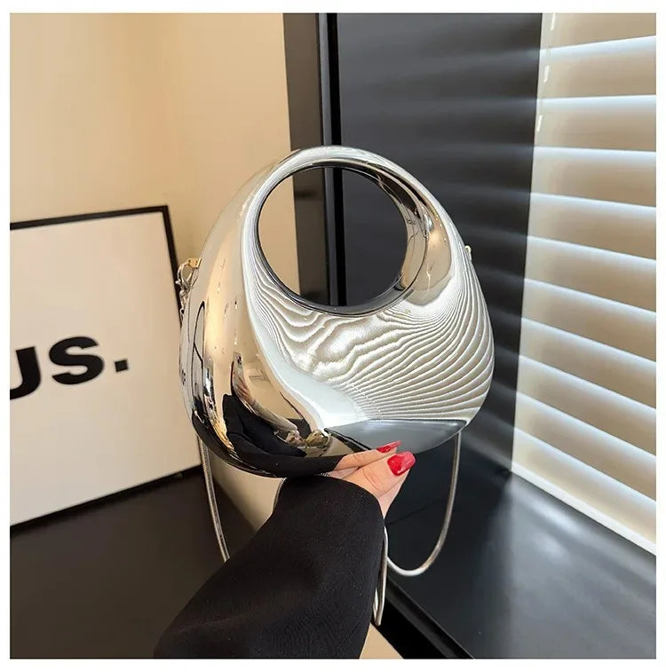 Luxury Designer Evening Clutch Clear Acrylic Women Handbags Fashion Shoulder Bag Half Moon Wedding Purses Party Tote Ladies 2025