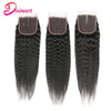 Kinky Straight Human Hair 3 Bundles With Closure Yaki Straight Hair Bundles With 4x4 Closure Human Hair Bundles With Closure