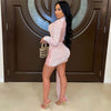 Autumn and Winter Women's Clothing Semi-turtleneck Mesh Beads Tight Hip-wrapped Sexy Evening Dress