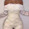 Sisterlinda Autumn Release Junior Short Sexy High Street Jumpsuits M24Q62420Girl Knit Lace White Slim Backless Fashion Jumpsuits