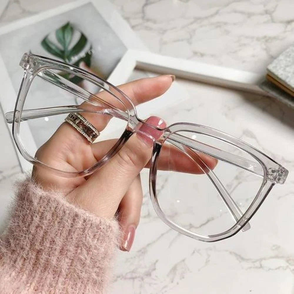 Retro Fashion Anti-blue Light Glasses Men Women Transparent Computer Glasses Frame Eyeglass Frame Flat Glasses Square Eyeglasse