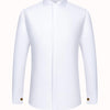 Men's French cufflink shirt with long sleeves slim fit concealed buttons solid color high end wedding dress formal men's