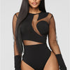 HBLL Sexy Nightclub Outfits Long Sleeve Bodycon Jumpsuits Romper for Women Birthday Outfits Womans Clothing Mesh Bodysuit
