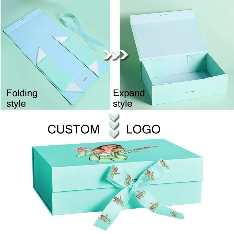 5Pcs Gift Box With Lid Personalized Bridesmaid Groomsmen Proposal Box With Ribbon Present Packaging Box Wedding Boxes