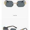 Small Frame Hexagon Rimless Sunglasses Men Retro Frameless Sun Glasses for Women 2024 Luxury Brand Square Eyewear UV400 Shades