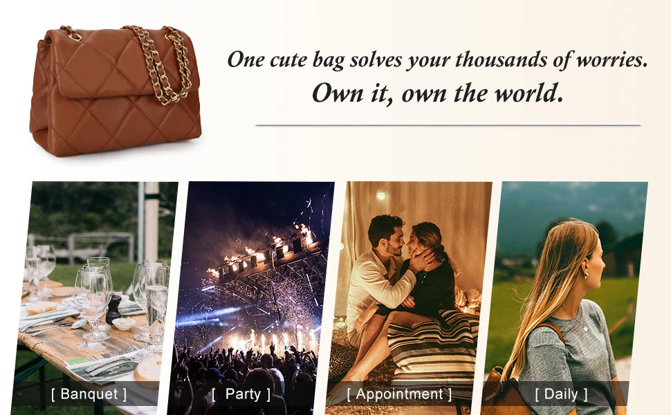 Mobile Phone Shoulder Bag Women's Quilted Handbag Crossbody Bags Vegan Leather Shoulder Bag with Card Slot Adjustable Removable