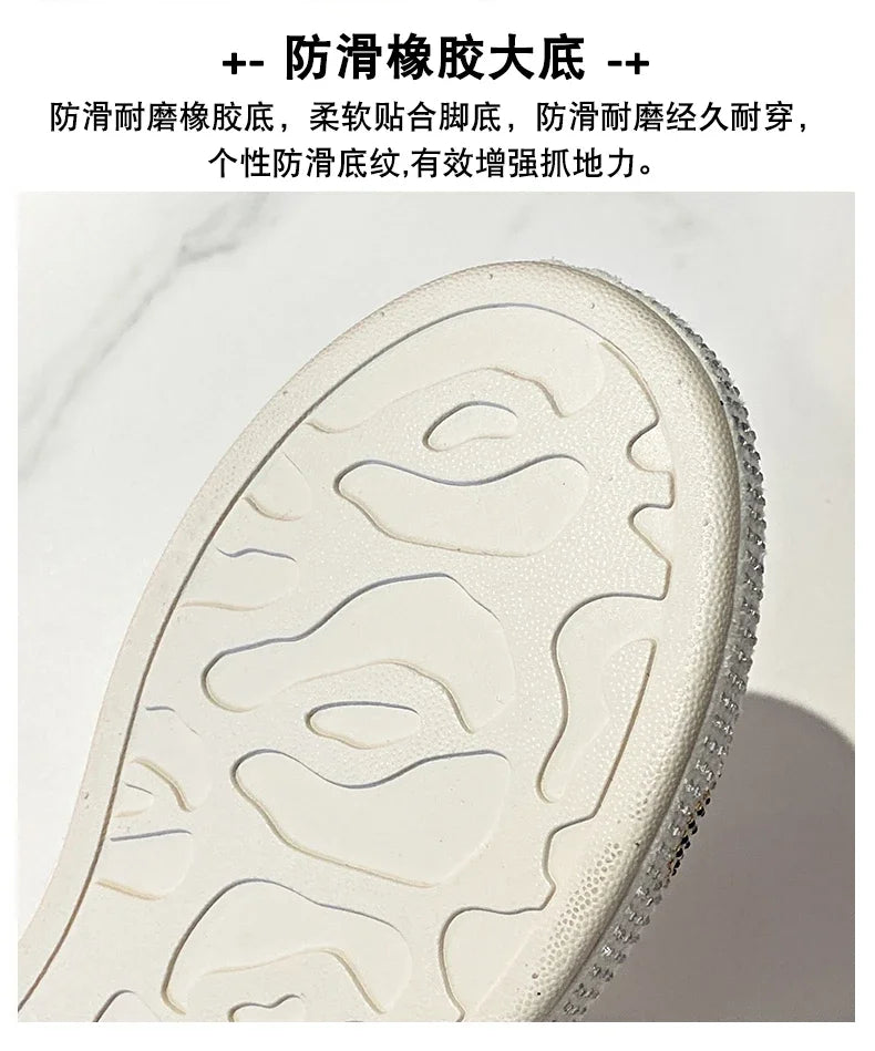 2024 Autumn New Luxury Women's Sports Shoes Cartoon Water Diamond Women's Shoes Luxury Fashion Flat Casual Shoes zapatos mujer