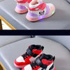Disney Children's Sneakers Boys Girls Mickey Led Light Sport Shoes Student Shoes Hook Anti-slip Kids Outdoor Shoes Basket Shoes