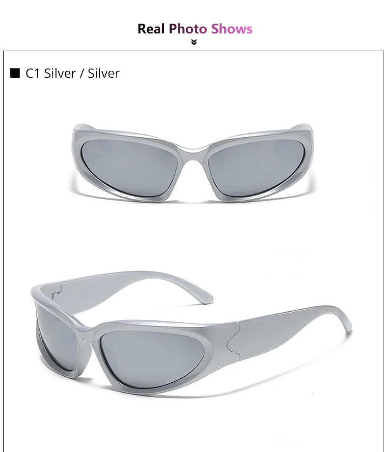 Designer y2k UV400 Mirrored Sunglasses Women White Sun Glasses Men Hispter Sport Driving Cycling Ladies Shades 2023 gafas de sol