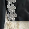 Faionable Diamond Embellied Wrap Skirt Set ort Top Long Dr Slimming High Collar Long Sve Zipper Two Piece Set