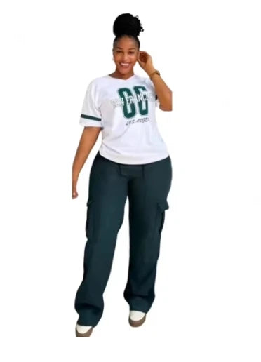 2 Piece Women Set Dashiki African Clothes Summer Autumn New Fashion Short Sleeve Top And Pants Suit Party Lady Matching Sets