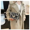 Black & White Plaid Casual Shoulder Bag Crossbody Handbag Women's Shoulder Bags Handbags With Top Handle Fashion Square Bag