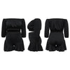 CM.YAYA Plus Size Women's Set Long Sleeve Slash Neck T-Shirt and Shorts 2025 Summer Ruched Two 2 Piece Set Outfits Tracksuit
