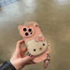 Kawaii Sanrio Hello kitty cute Diamond Phone Protective Case Suitable 14/13/12Promax Case Apple 15 Promax Fall Protection Sleeve
