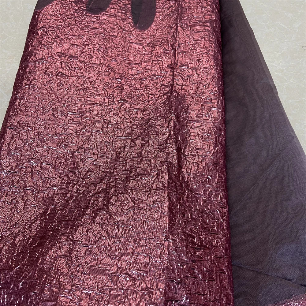 2025 African Nigerian Tulle Lace Fabric Organza Embroidery High Quality Brocade Jacquard 5Yard for Party Gown Dress YXZ157
