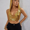 2024 New Women's Metal Sequin Pullover Top YY22841 Direct Sales Cross-Border E-commerce Company Gold Embellishment Sleeveless Ta