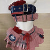 Punk Style Vintage Woman 2 Piece Sets Y2k Design Strapless Crop Tops + High Waist Ruffle Skirt Female Party Korea Style Outfits
