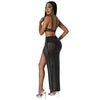 High Waist 2 Piece Bikini Set With Cover Up 2022 Swimsuit Women Print Sleeveless Bathing Suit Beachwear Swimming Biquini New