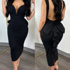 Elegant Dresses for Women Sexy Plunge Ruffle Hem Backless Party Dress 2023 Autumn Summer Spring Fashion Casual