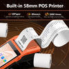 Handheld POS Receipt Printer for Android 8.1 1D 2D QR Barcode Scanner PDA Terminal Support 3G WiFi Touchscreen 58mm Width