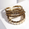 Fashion Bohemia Tennis Shiny Bracelet Jewelry 4 pcs Multicolor Crystal Glass Elastic Stack Bracelets Set