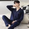 Autumn Pajamas Sets Men Long Sleeve Modal Cotton Thin Teenage Boys' Large Size Spring Outwear Home Cloth Suit Sleepwear Male