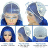 13x4 13x6 4x4 Blue Colored Lace Front Wigs For Black Women Brazilian Transparent Lace Frontal Wigs Human Hair Pre Plucked