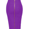 16 Colors Sexy Solid Zipper Orange Blue Black Red Bandage Skirt Women Elastic Bodycon Summer XL XXL Pencil Skirts 58cm