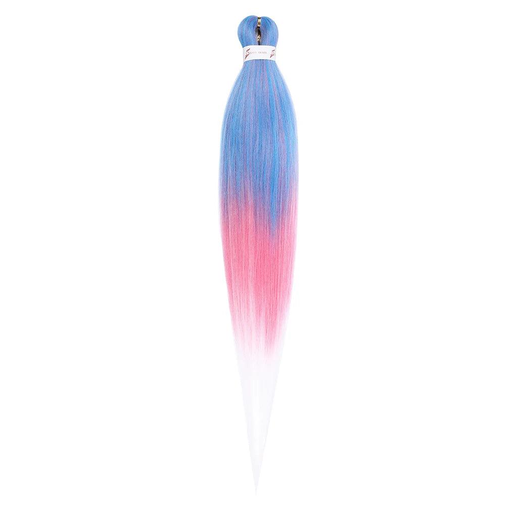 Pre-stretched Braids Synthetic Hair Professional Itch Free Hot Water Setting Fiber 30'' Ombre Yaki Texture Braid Hair Extensions