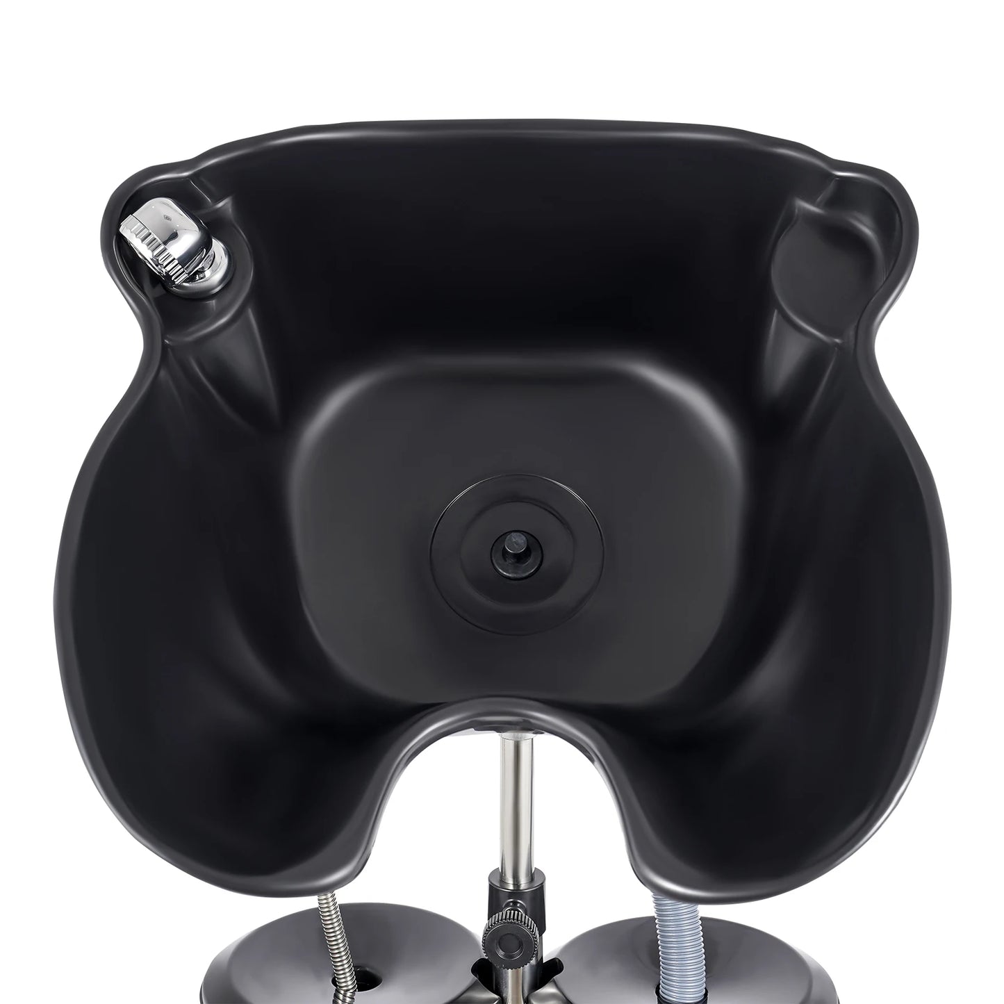 Portable Shampoo Basin with 2 Water Buckets 30cm Deep Salon Hair Washing Sink Adjustable Height Angle Mobile Shampoo Bowl Unit