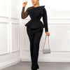 Luxury Jumpsuits & Rompers for Women Round Neck Beaded Transparent Sleeve High Waisted Elegant Female Birthday Party Overalls