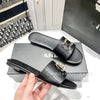 High quality 2025 spring new high-end leather flat slippers with versatile and casual design, high-end temperament, elegant and
