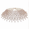 Sparkling Tassel Necklace Luxury Chain Rhinestone Mesh Female Boho Short Crystal Choker Neckband Chunky Necklace Wedding Jewelry
