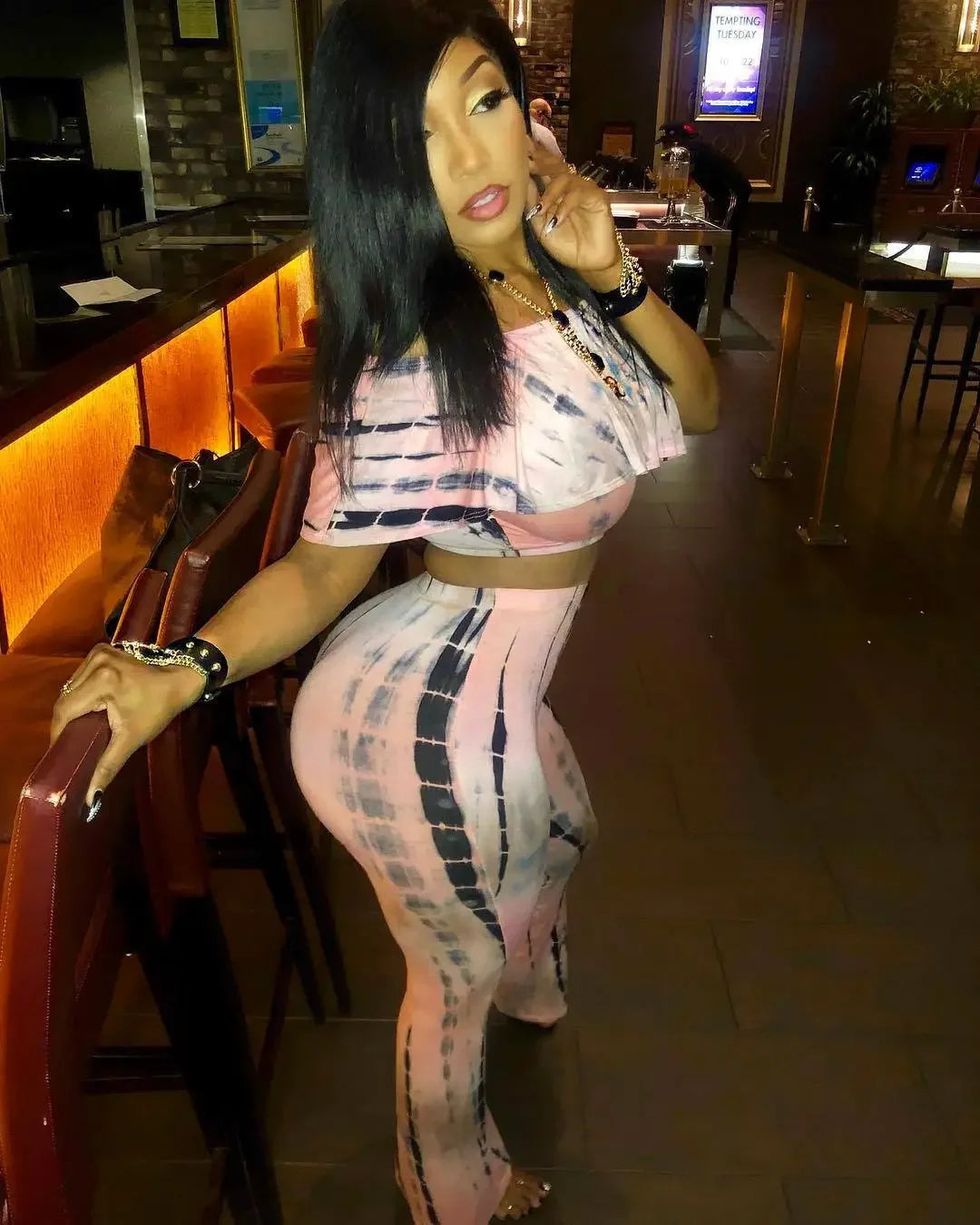 Women Sexy Bodycon 2 Piece Outfits V Neck Zip Up Long Sleeve Crop Top Midi Dress Skirt Set Plus Size Party Club Clubwear