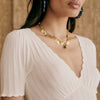 Women V Neck Knitted Crochet Tee With