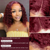 Brazilian Deep Wave 99J Burgundy Lace Front Human Hair Wig 13x4 Deep Curly Short Bob Wigs Human Hair Red Colored Water Wave Wigs