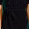 Elegant Jumpsuits & Rompers for Women O Neck Lace Patchwork Short Sleeve Sashes High Waisted Luxury Birthday Party Dinner Outfit