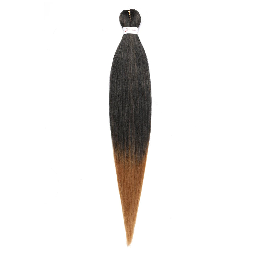 Pre-stretched Braids Synthetic Hair Professional Itch Free Hot Water Setting Fiber 30'' Ombre Yaki Texture Braid Hair Extensions