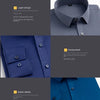 Men's long sleeved elastic shirt, non ironing business dress, professional work attire, stand up collar shirt