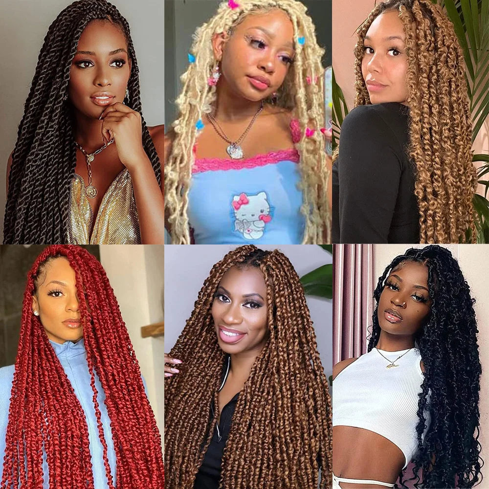 24 inch Kinky Afro Springy Braiding Crochet Hair 18” Marley Kinky Crochet Braids Hair Soft Afro Kinky Twist Crochet Braid Hair