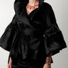 Casual Puff Long Sleeve Ruffles Blouse Office Lady Solid Color Women Wrap Shirts Lapel Collar Elegant Shirt Woman Fashion Female