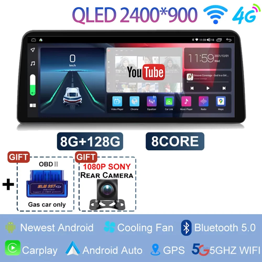 12.3 inch 2400*900 For Peugeot 308 T9 308S 2013 - 2017 Radio Car Video Player Stereo Android 14 GPS Multimedia Carplay Head Unit