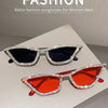 Fashion CAT EYE Rhinestone Bling Sunglasses Women Vintage Brand Luxury Small Frame Ladies Gradient Sun Glasses Oculos UV400