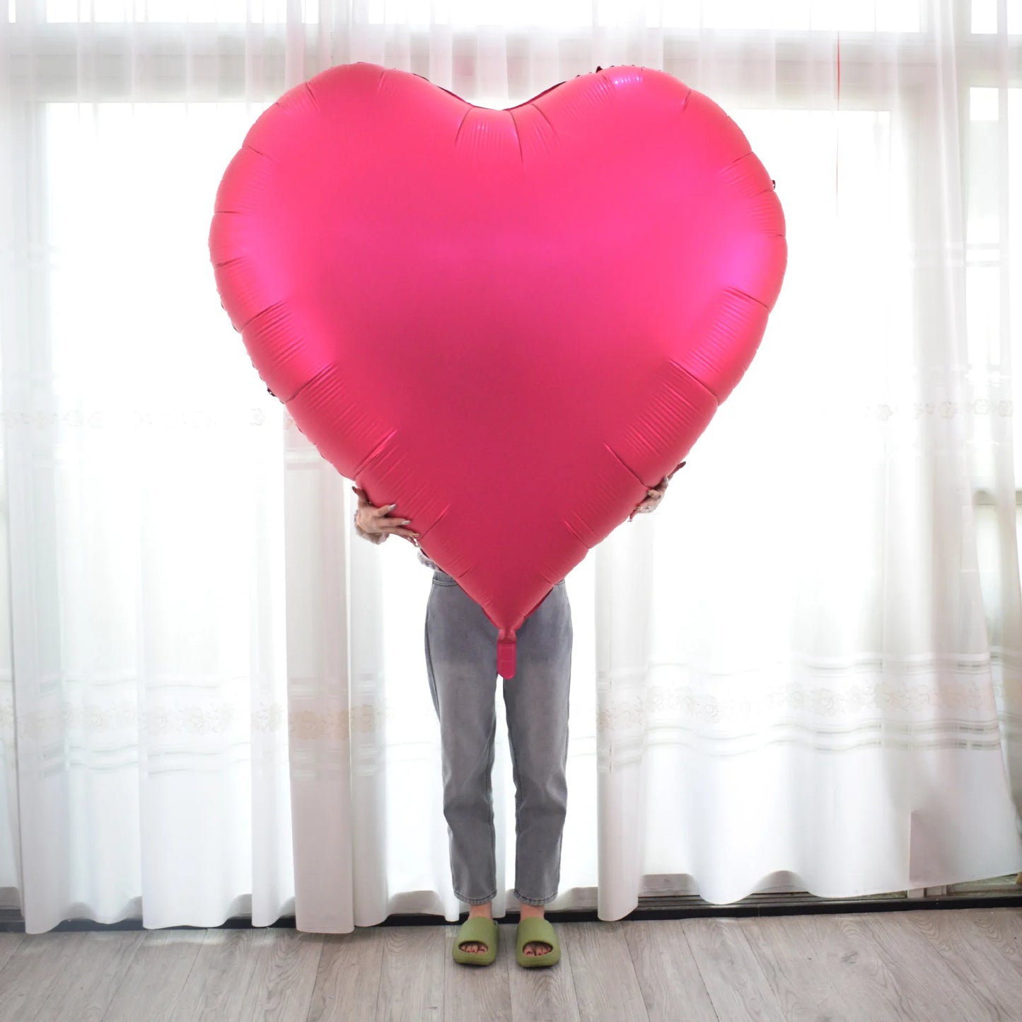 60Inch Heart-Shaped Foil Balloon for Brithday Propose Parties Decoration Oversize Balloon for Valentine's Day Wedding Decor